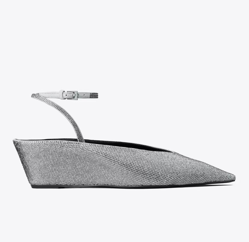 TORY BURCH PAVÉ WEDGE  -  lapis / light black diamond