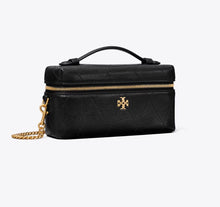 TORY BURCH CHARLIE QUILTED EAST-WEST VANITY CASE - Black