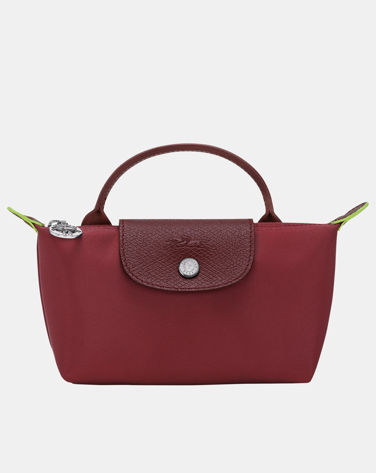 Longchamp Le Pliage Green Pouch With Handle-Pomegranate