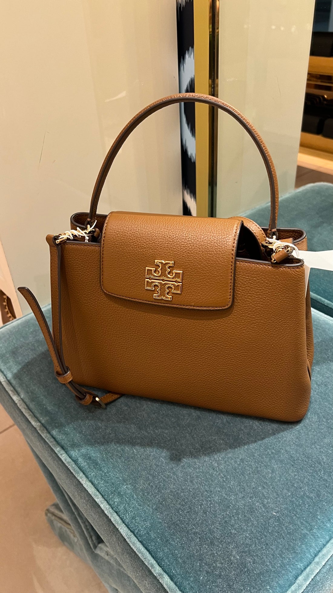 Tory Burch Britten Satchel Taba Kadın Deri Çanta