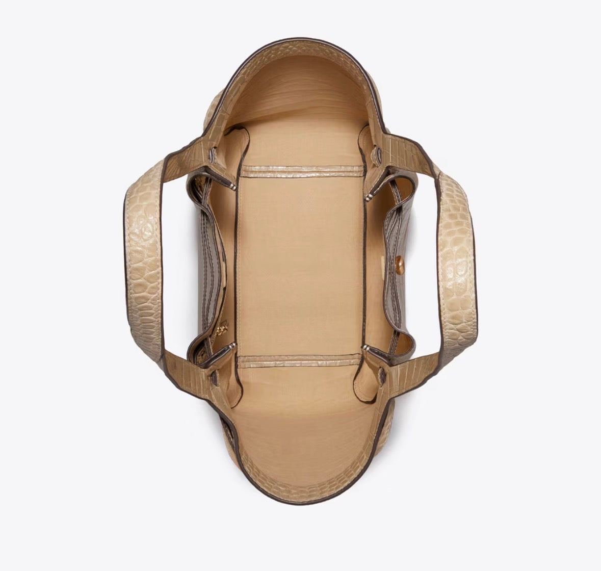 TORY BURCH ROMY CROC-EMBOSSED TOTE - light hickory – Kanadadan Kapına