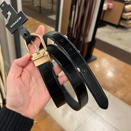 Coach Classic Buckle Cut To Size Reversible Belt, 25 Mm - Gold/Black - HEMEN TESLİMDE