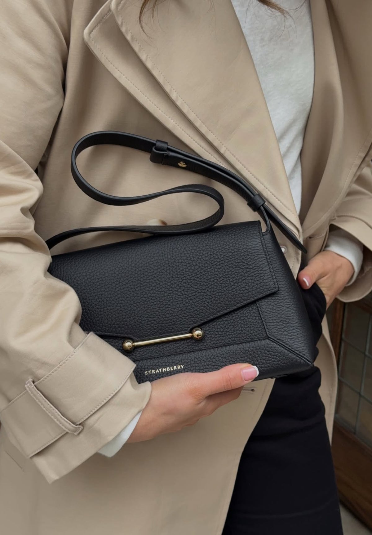 Strathberry Mosaic Shoulder Bag  - Black