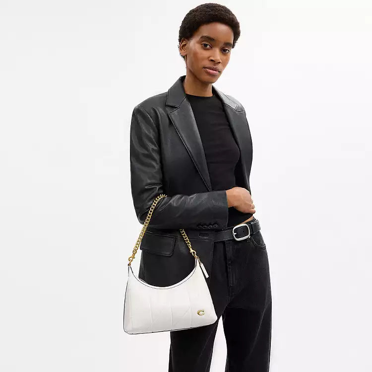 Coach Juliet Shoulder Bag 25 With Quilting -Brass/Chalk - Hemen Teslimde