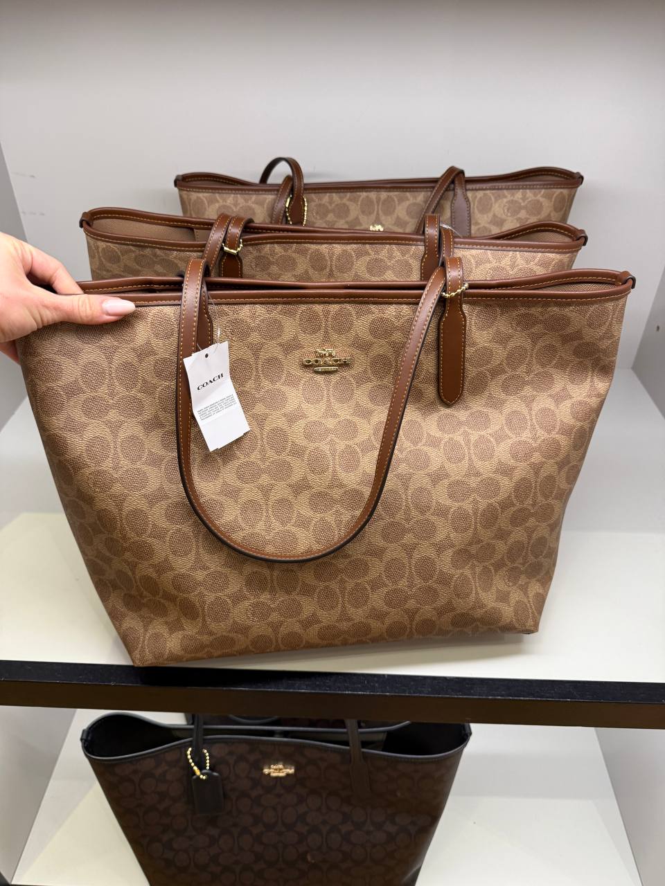 Coach City Tote Bag In Signature - Gold/Tan/Brown - Hemen Teslimde
