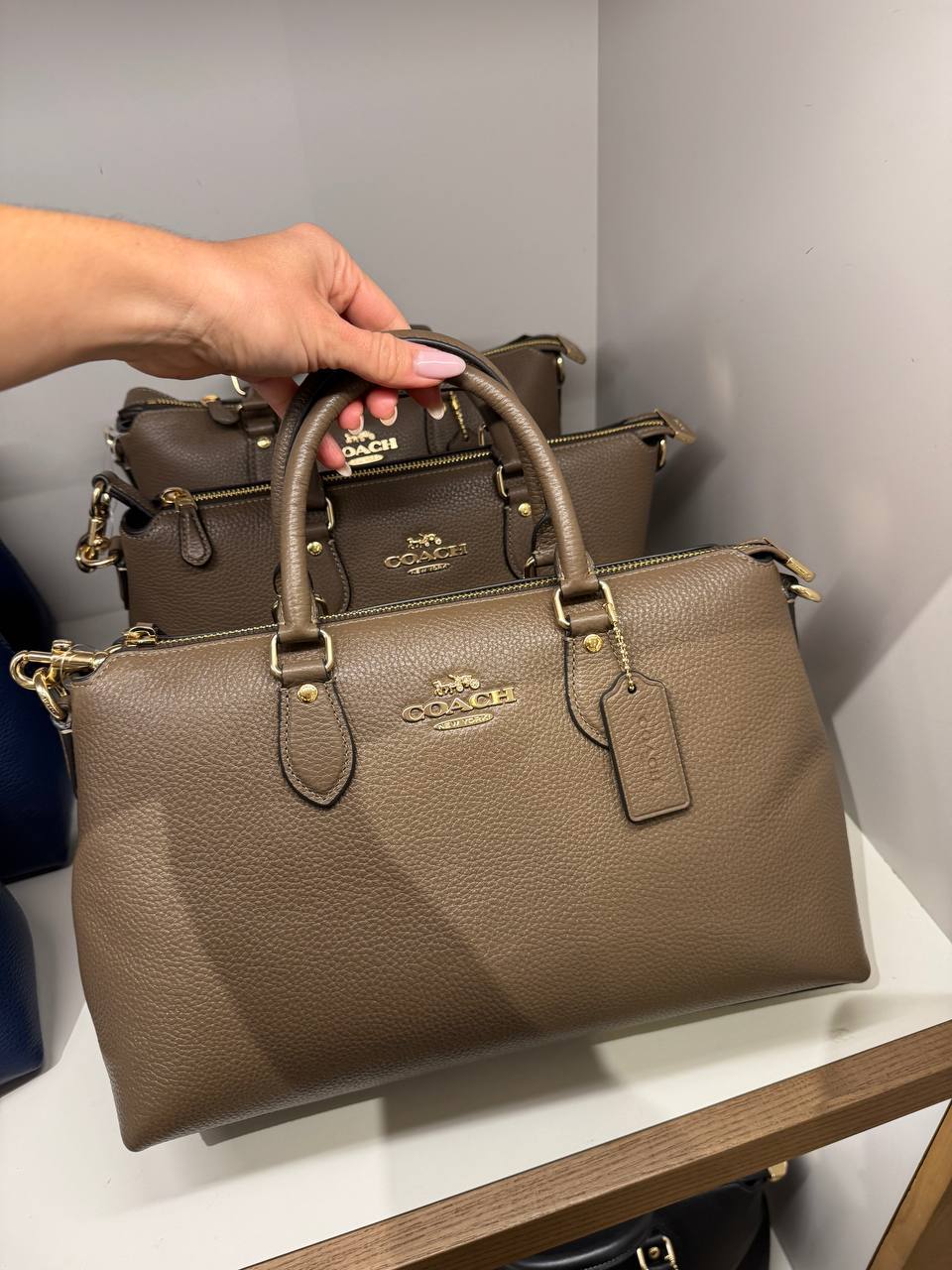 Coach Georgia Satchel  Bag - Gold/Dark Stone