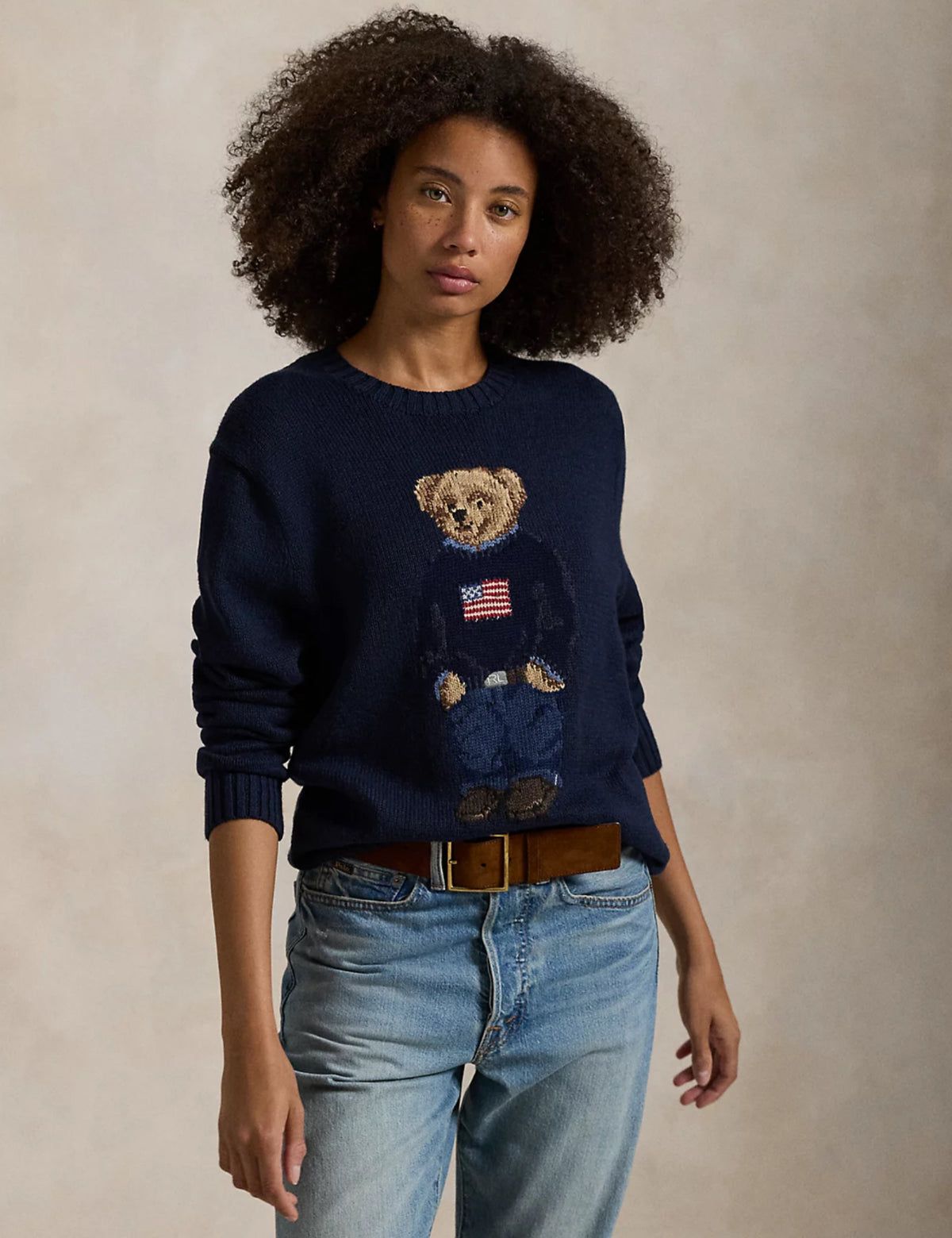 Ralph Lauren UnisexPolo Bear Cotton-Linen Sweater  -  Navy