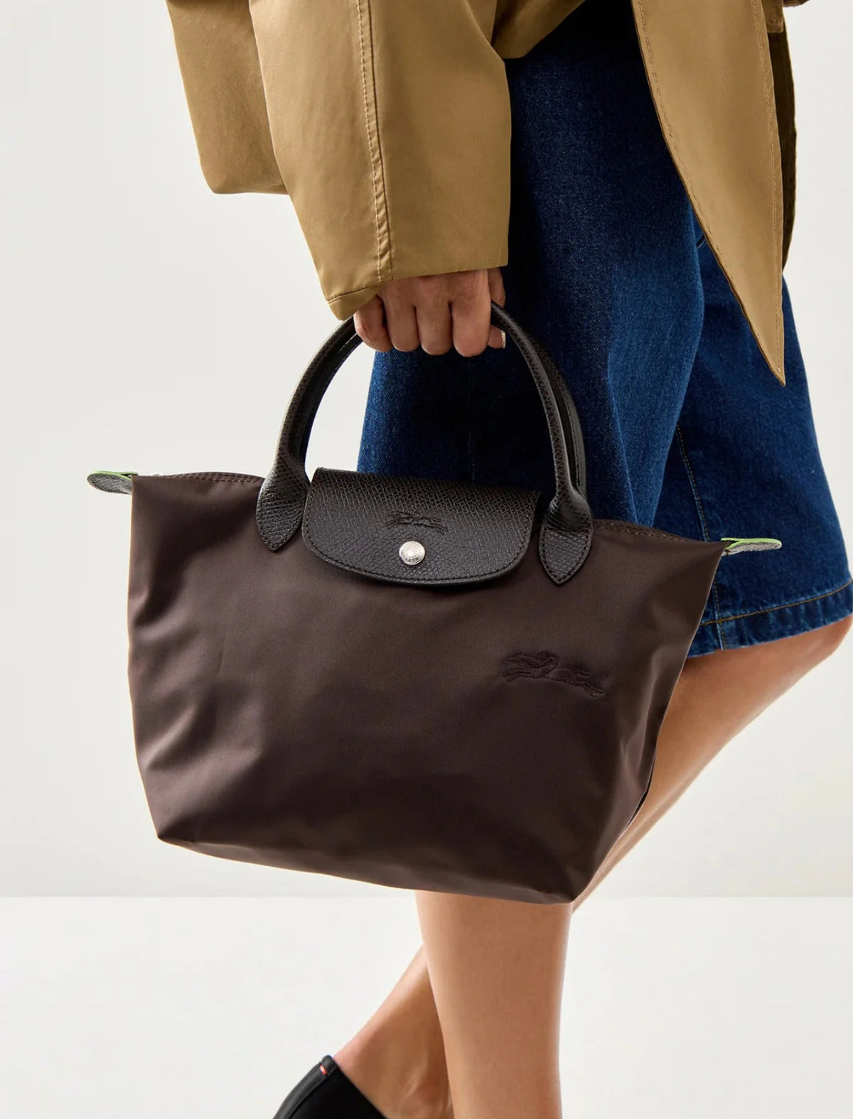 Longchamp Le Pliage Green S Handbag Mocha