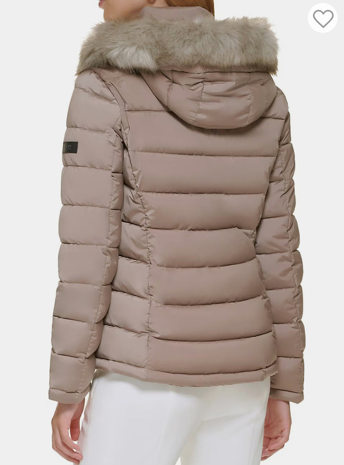 DKNY Stretch Hooded Puffer Jacket