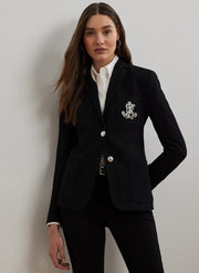 Ralph Lauren Women Bullion Jacquard Blazer  -  Polo  Black