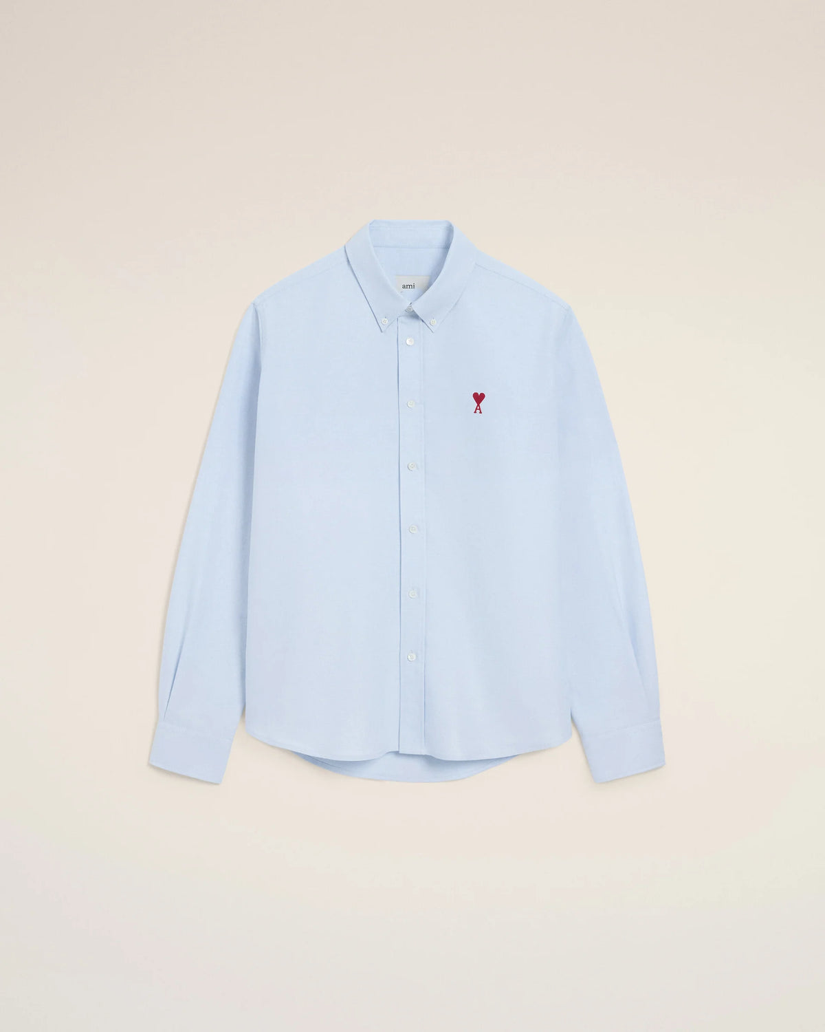 Ami Paris Unisex Blue cotton shirt with Ami de Coeur   -  SKY BLUE