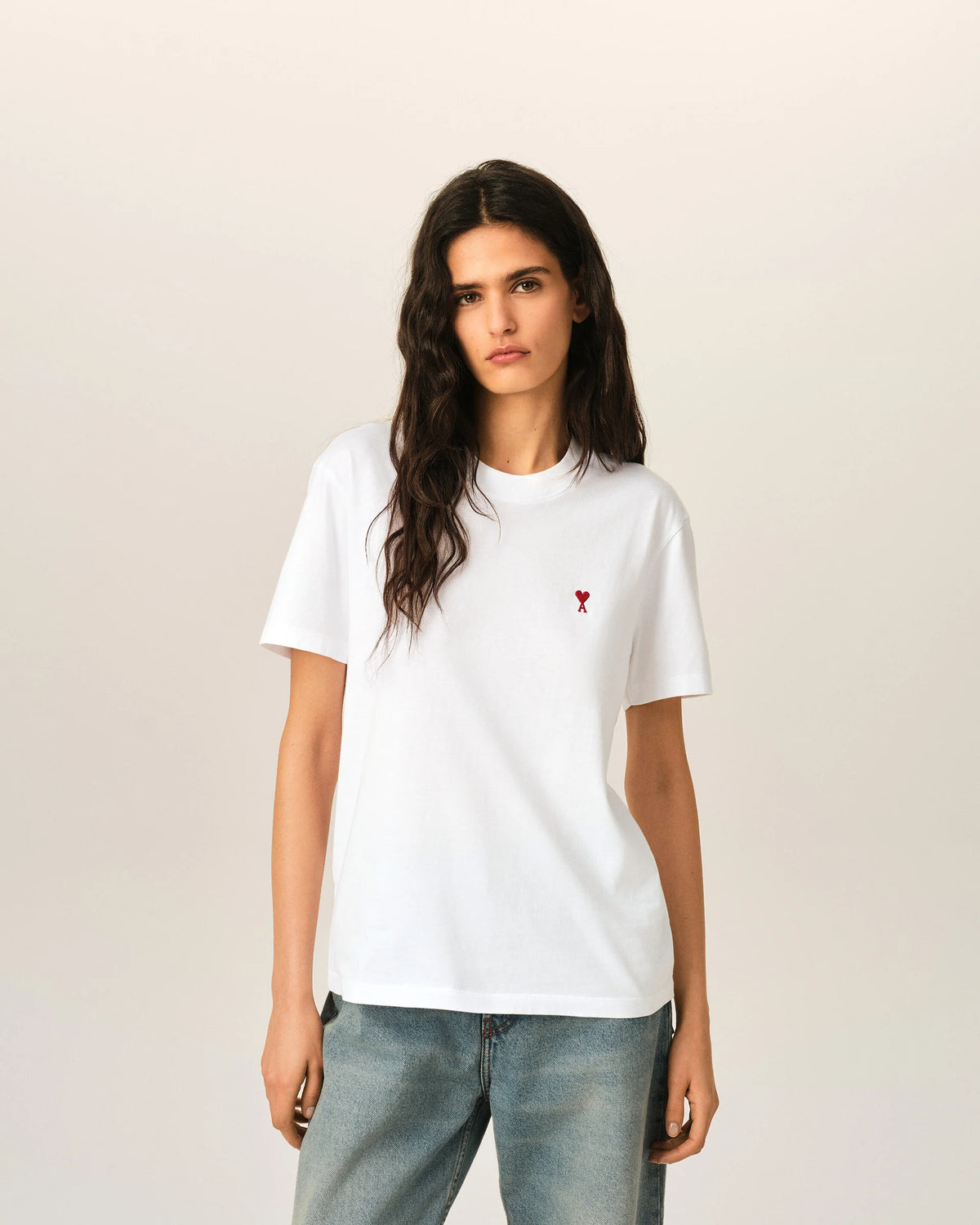 Ami Paris Unisex White cotton t-shirt with Ami de Coeur  -  WHITE