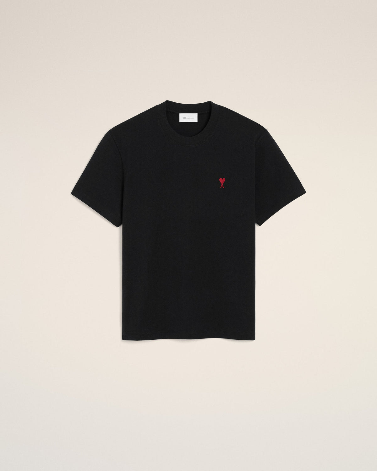 Ami Paris Unisex Black cotton t-shirt with Ami de Coeur  -   BLACK