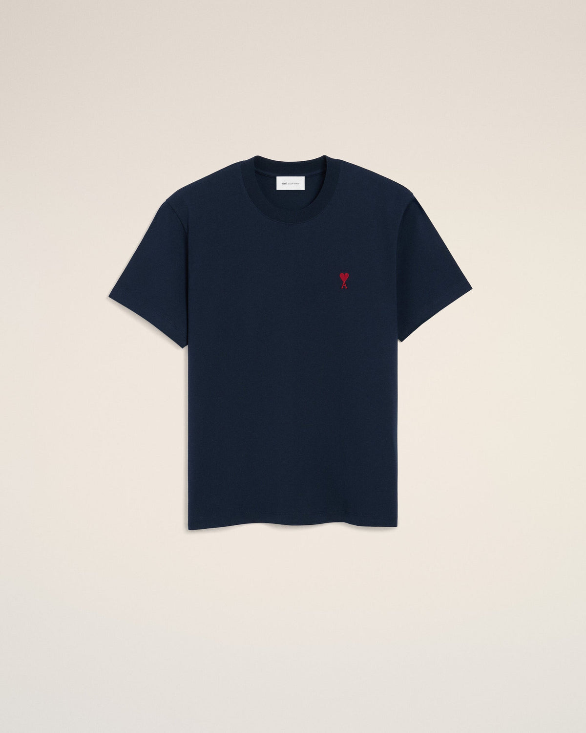 Ami Paris Unisex Blue cotton t-shirt with Ami de Coeur  -   NIGHT BLUE