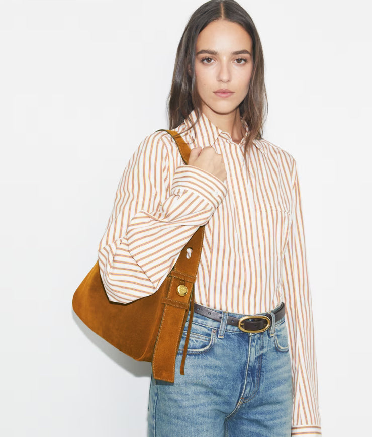 TORY BURCH ROMY SHOULDER BAG - caramel