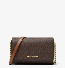 Michael Kors Jet Set Travel Medium Logo Smartphone Crossbody Bag Brown