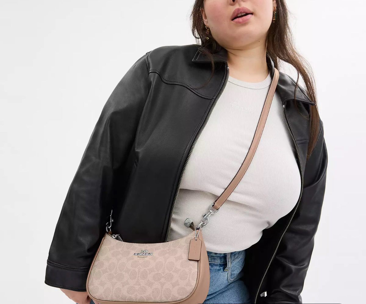 Coach Teri Shoulder Bag In Signature - Silver Sand Taupe