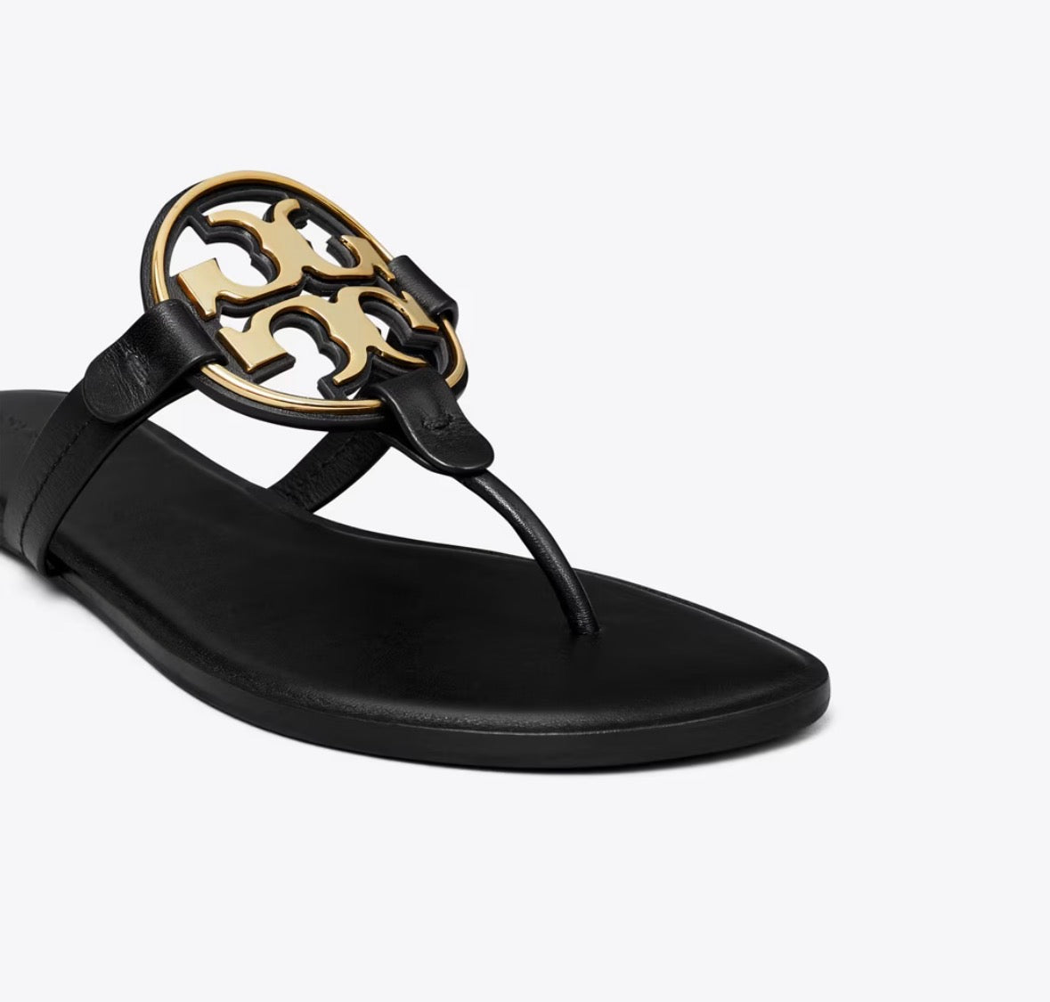 TORY BURCH METAL MILLER SANDAL  - perfect black / gold
