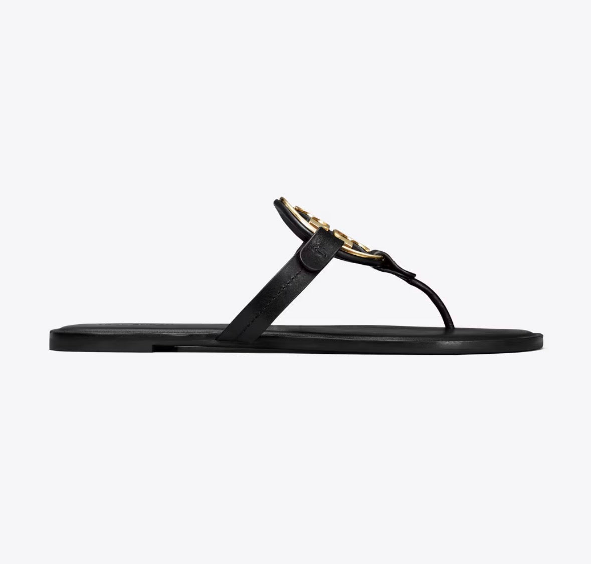 TORY BURCH METAL MILLER SANDAL  - perfect black / gold