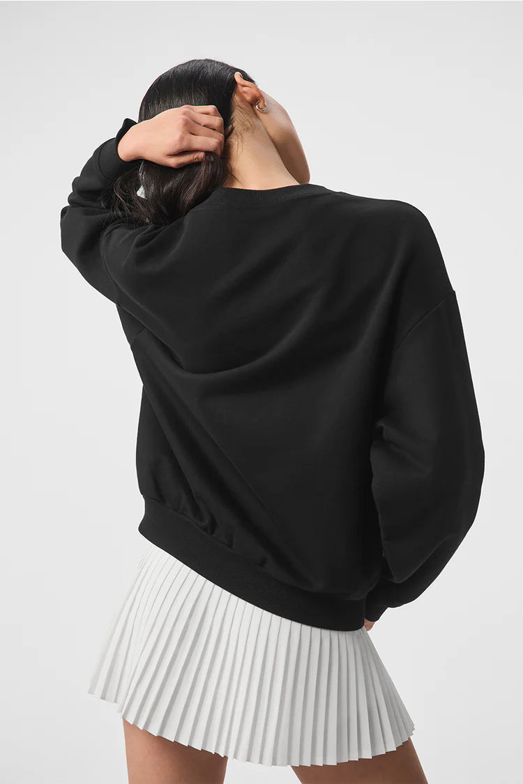 Alo Yoga Accolade Crew Neck Pullover  -  Black