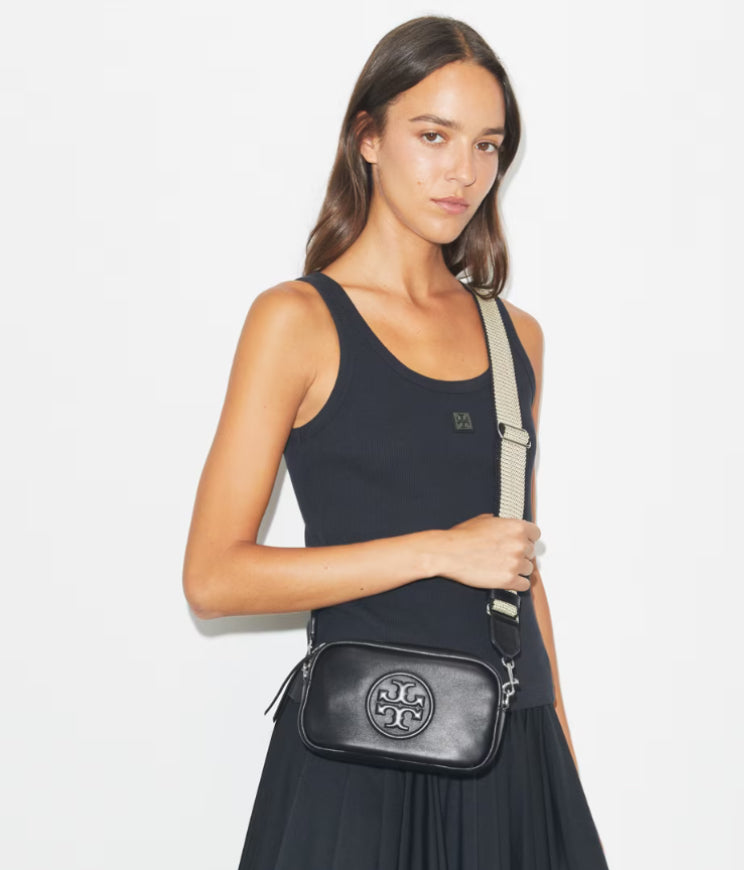 TORY BURCH MINI MILLER SOFT CROSSBODY BAG - BLACK