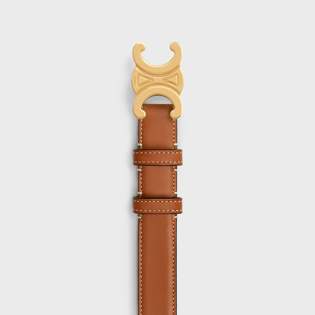 CELINE MEDIUM TRIOMPHE BELT IN NATURAL CALFSKIN TAN