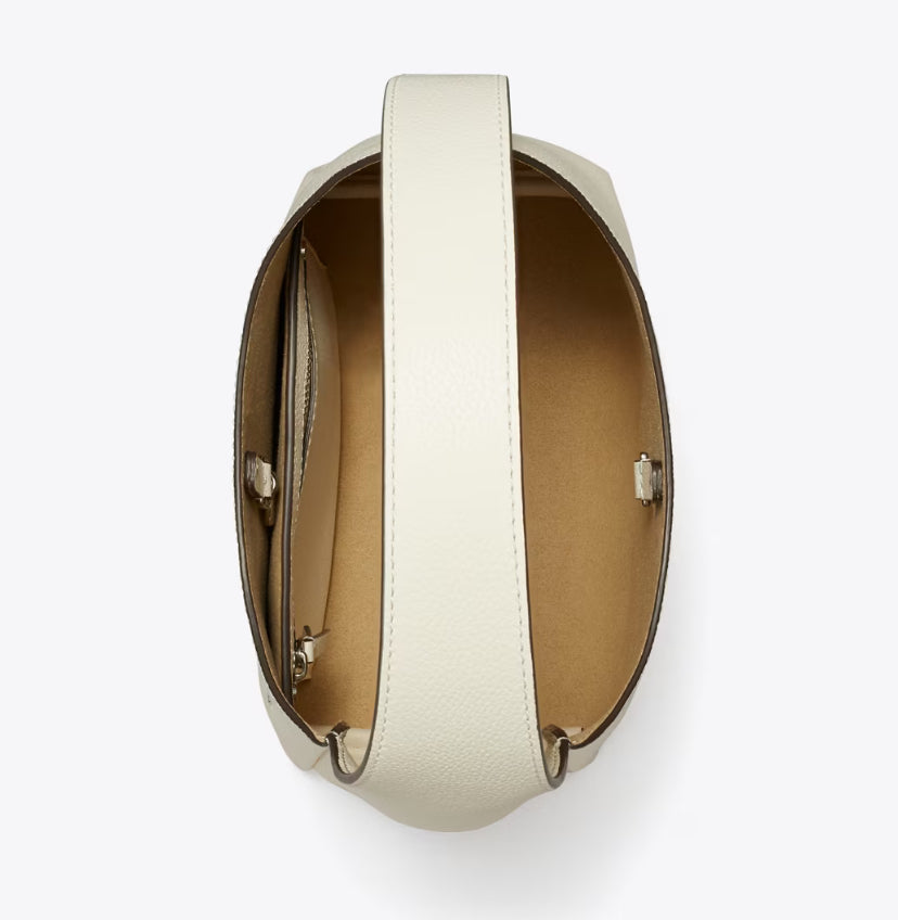 TORY BURCH SMALL ROMY HOBO BAG -LIGHT CREAM