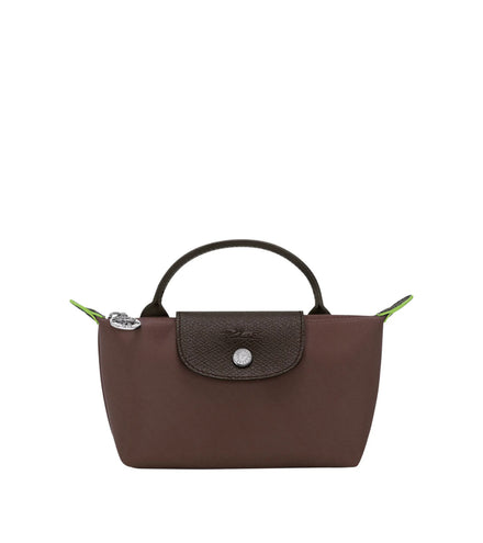 Longchamp Le Pliage Green Pouch With Handle Mocha - Hemen Teslimde