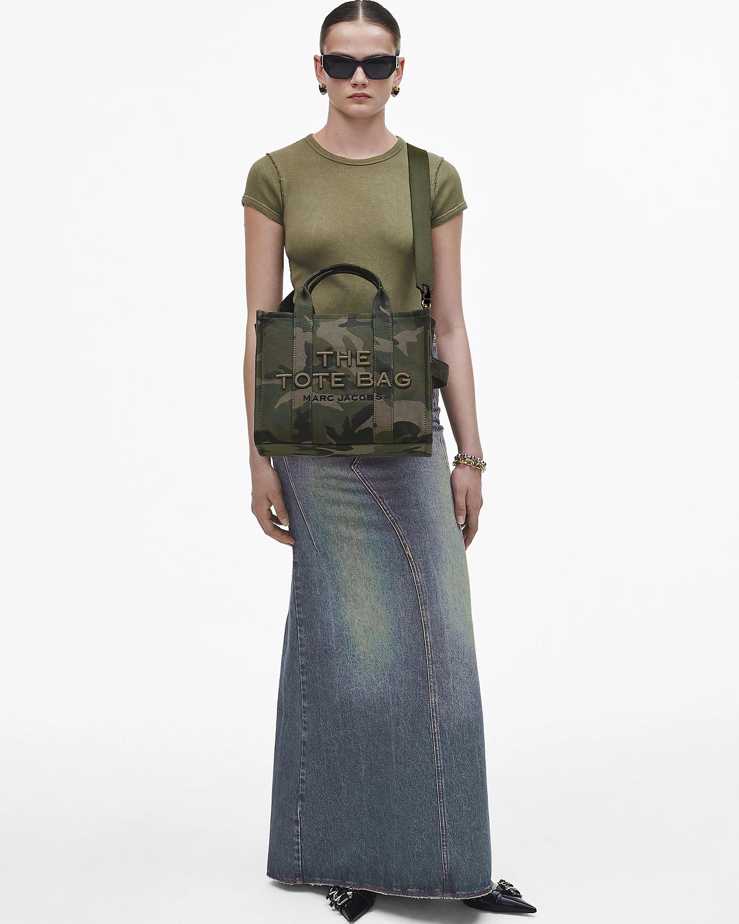 Marc Jacobs The Camo Jacquard Medium Tote Bag-Camo Multi