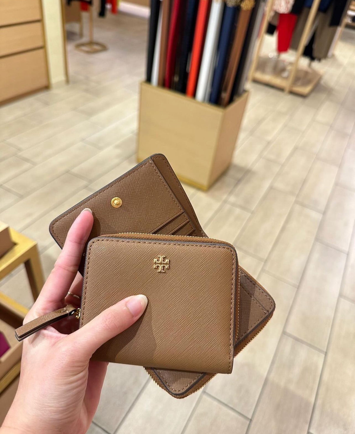 Tory Burch Emerson Mini Wallet Deri Cüzdan Taba