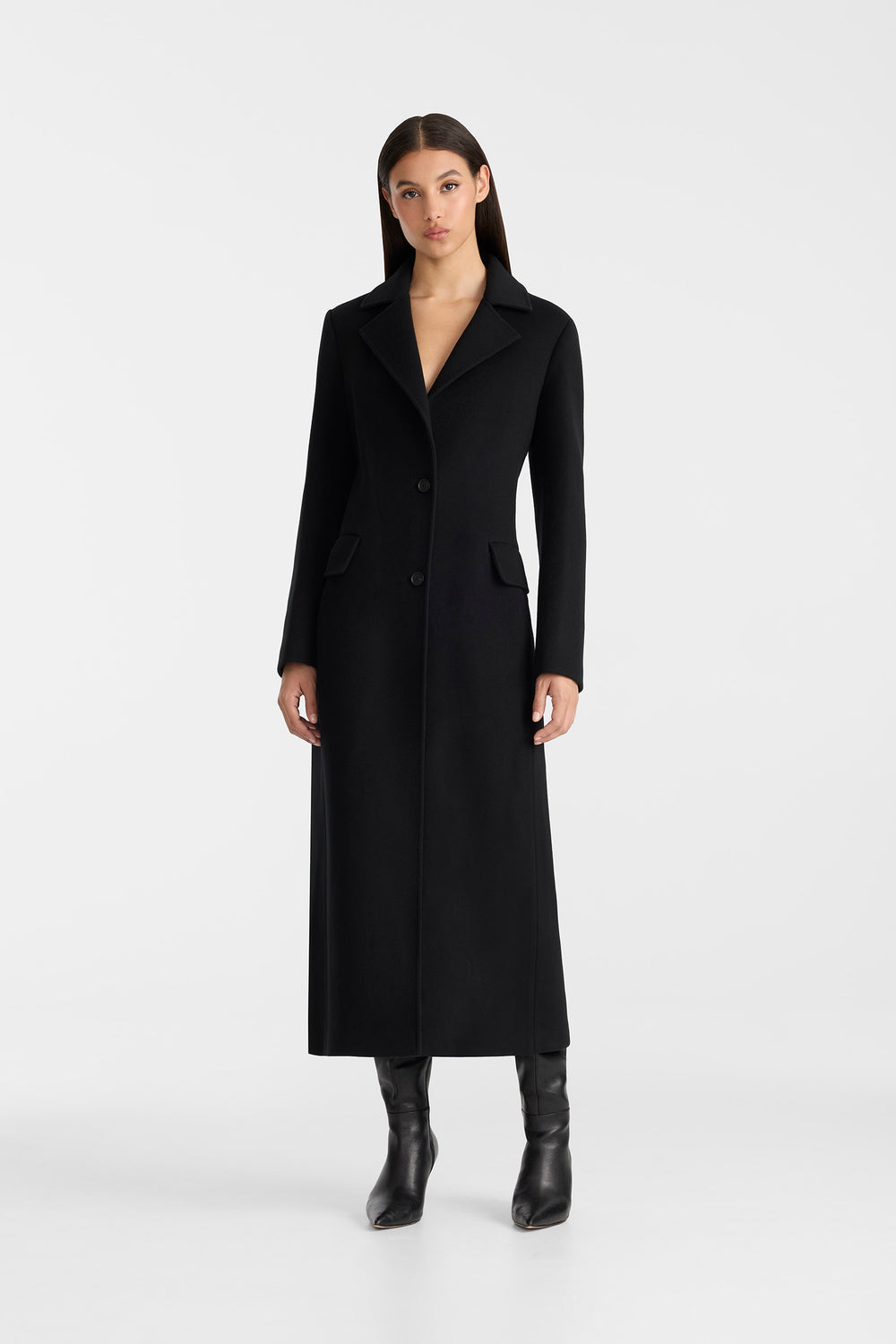 Mackage CORAZON Semi-fitted wool coat-Black