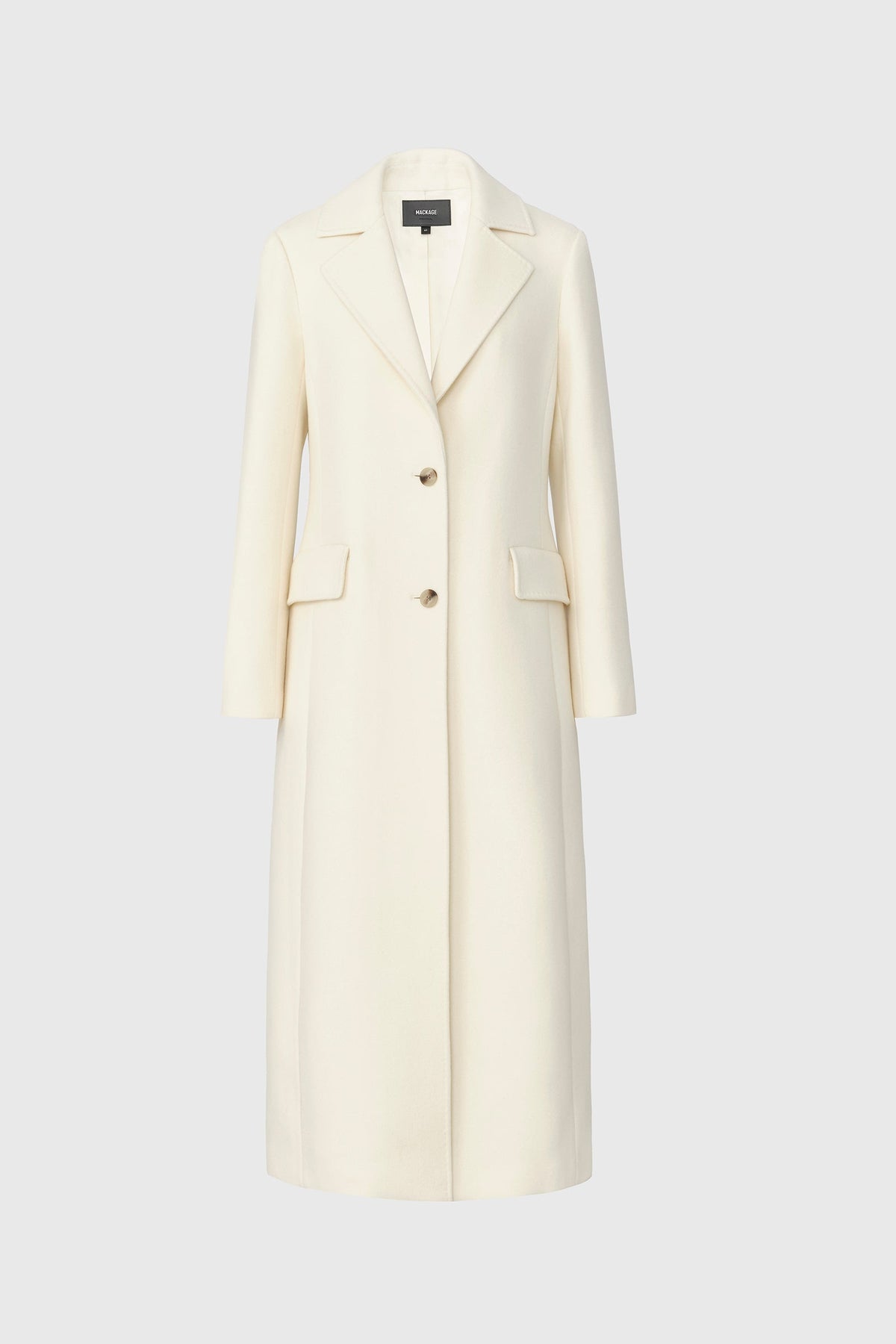 Mackage CORAZON Semi-fitted wool coat-Cream