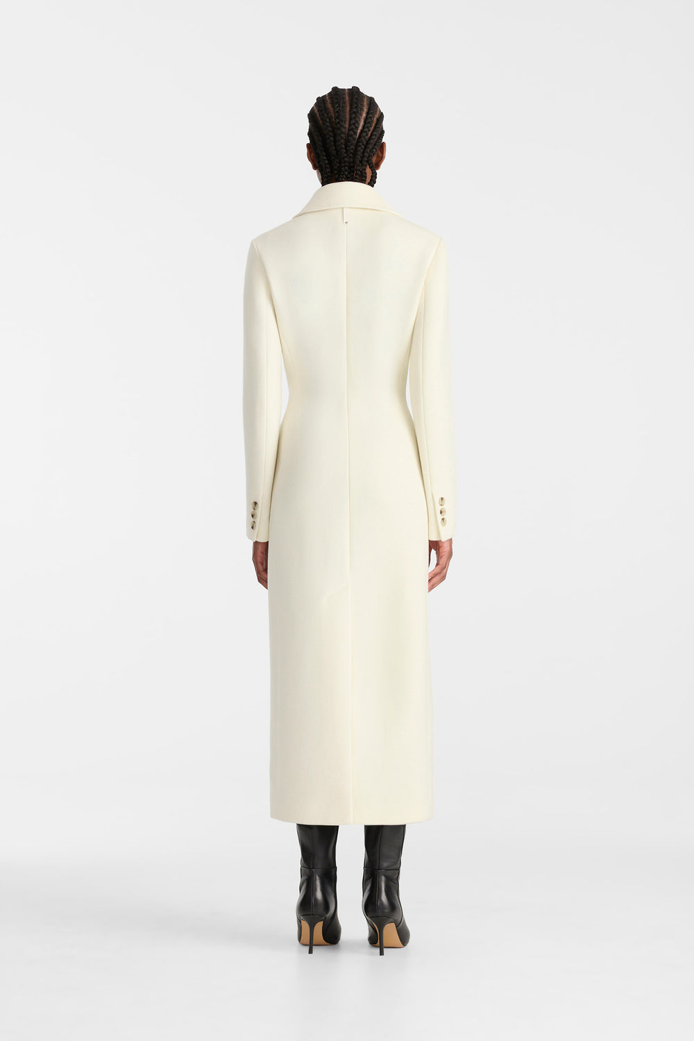 Mackage CORAZON Semi-fitted wool coat-Cream