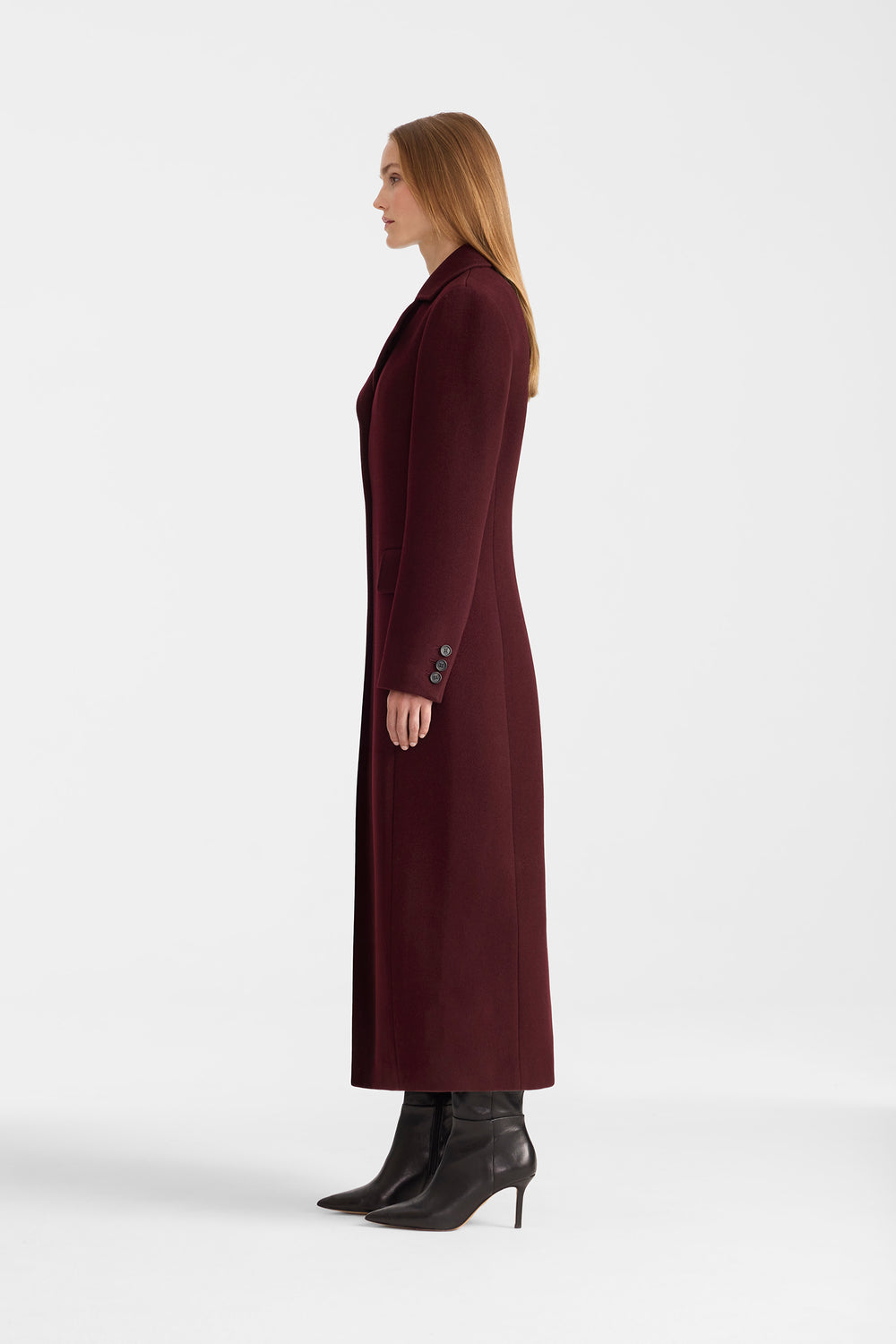 Mackage CORAZON Semi-fitted wool coat- Garnet
