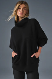 Alo Yoga Hazy Mock Neck Pullover  -  Black