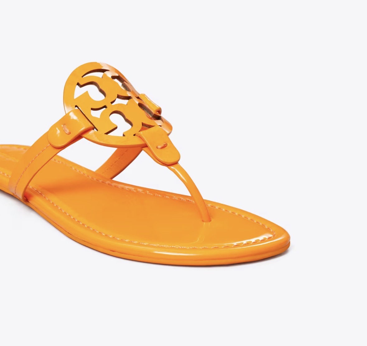 TORY BURCH MILLER PATENT SANDAL  -  orange citrus