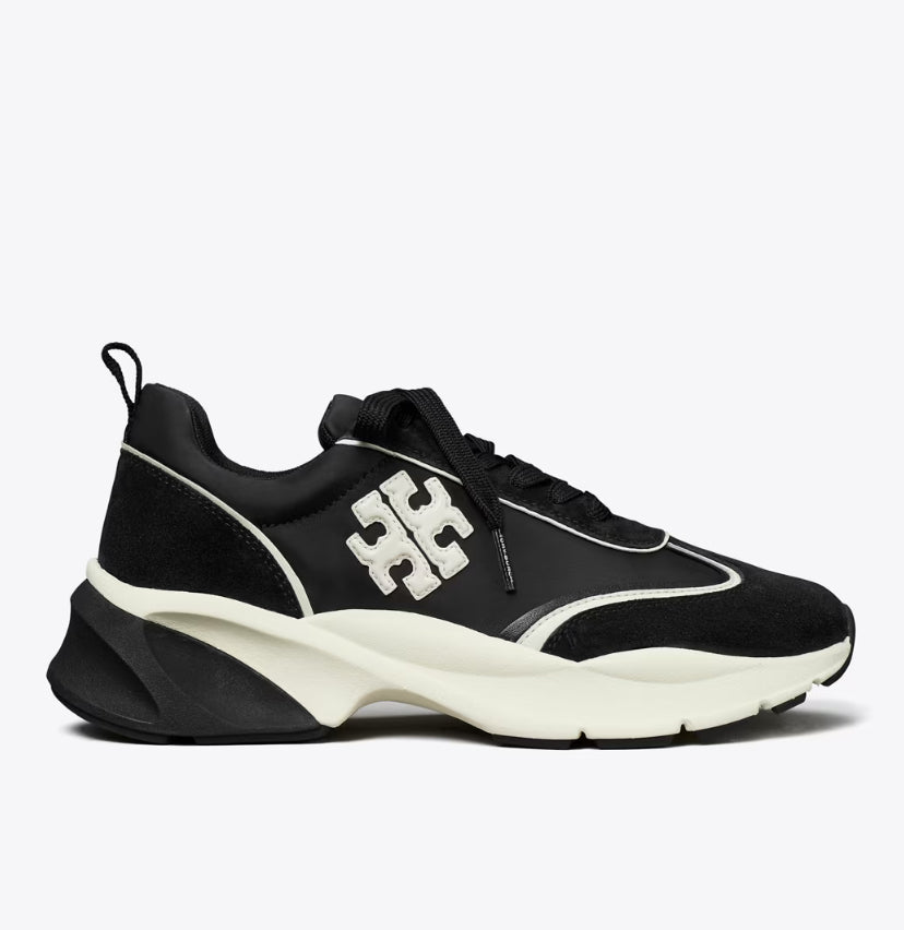 TORY BURCH GOOD LUCK TRAINER PERFECT - BLACK/NEW IVORY