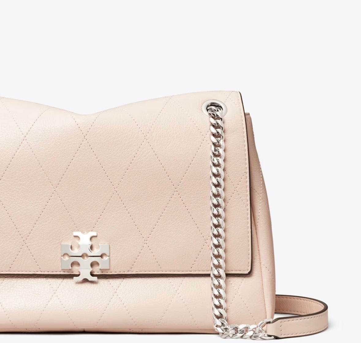 TORY BURCH CHARLIE QUILTED SHOULDER BAG - soft pink