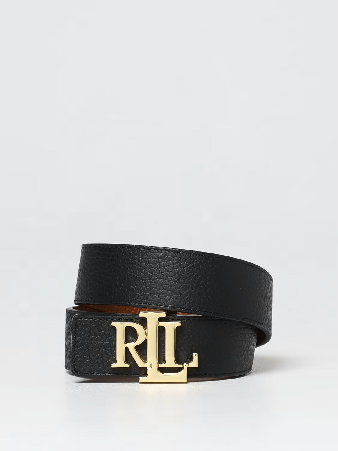 Ralph Lauren Reversible Pebbled Leather Wide Belt ( 4cm ) Black/Lauren Tan - Hemen Teslimde