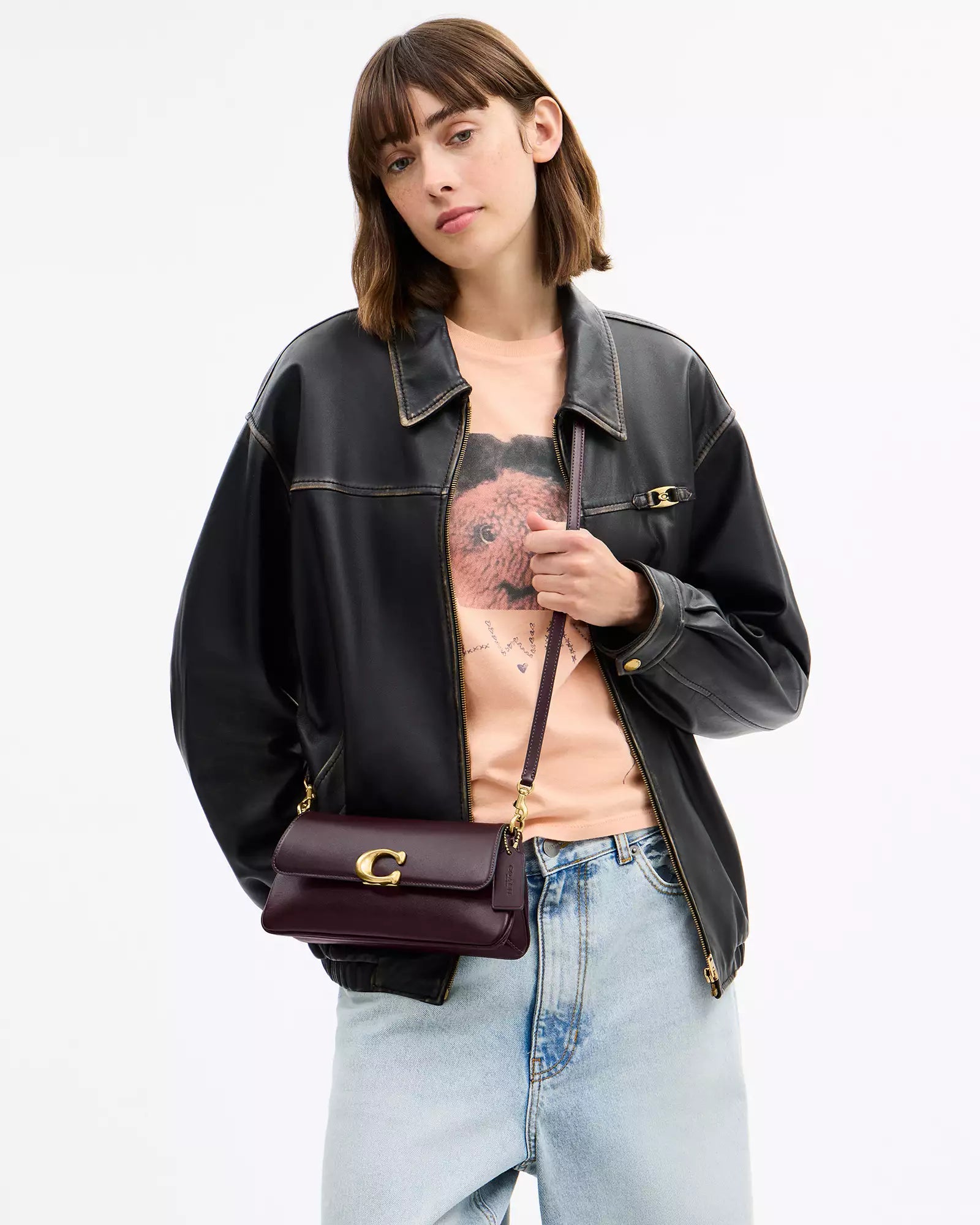 Coach Jet Shoulder Bag - Brass/Black Currant