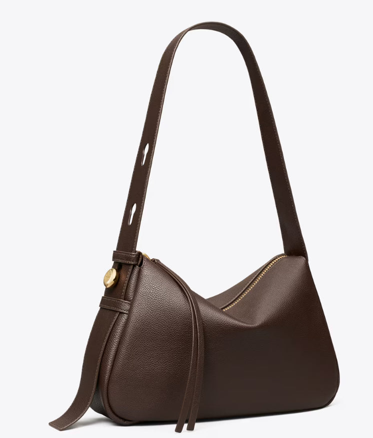 TORY BURCH ROMY SHOULDER BAG - DEEP BROWN