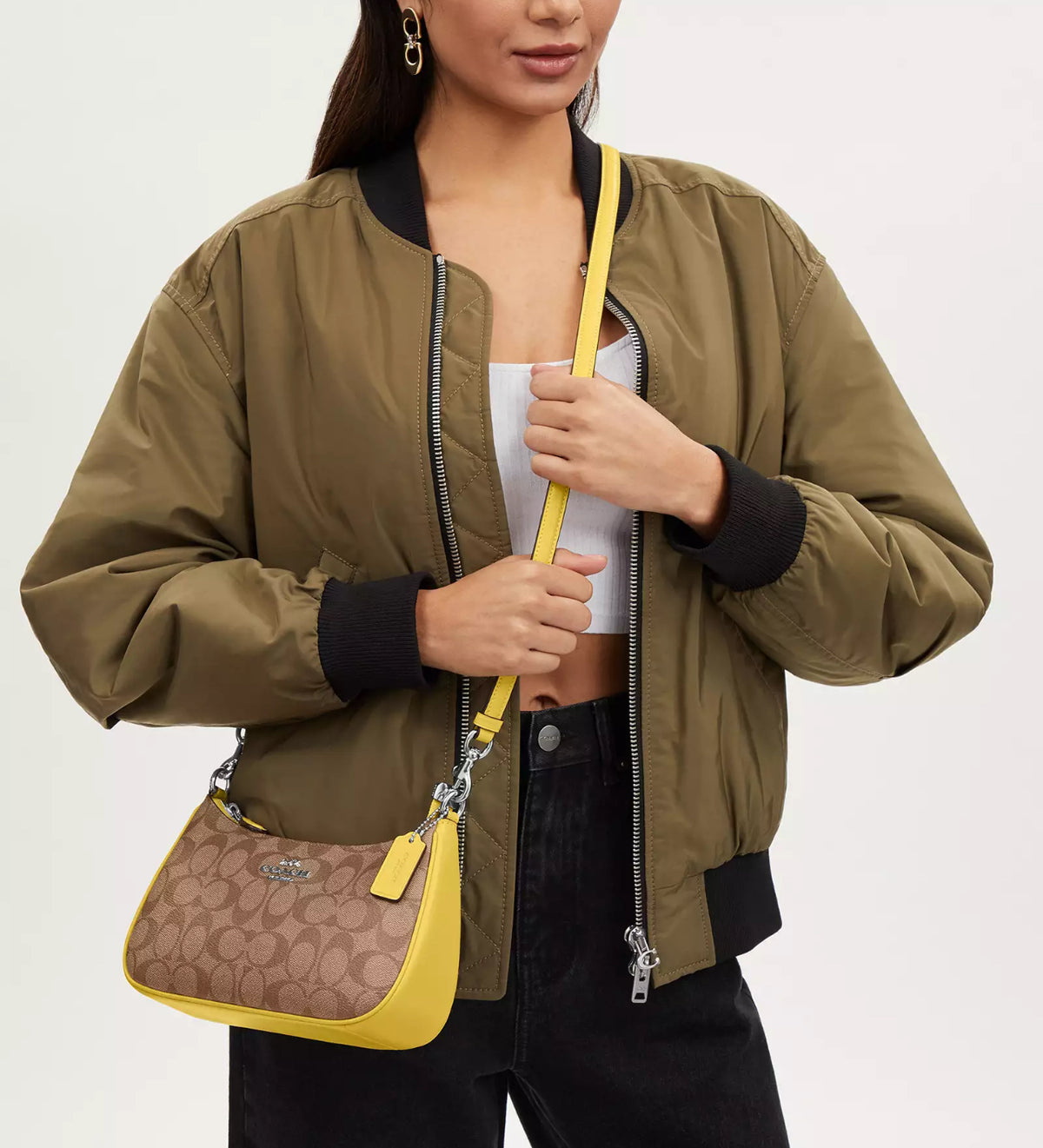 Coach Teri  Retro Yellow Shoulder Kadın Deri Çanta - Hemen Teslimde