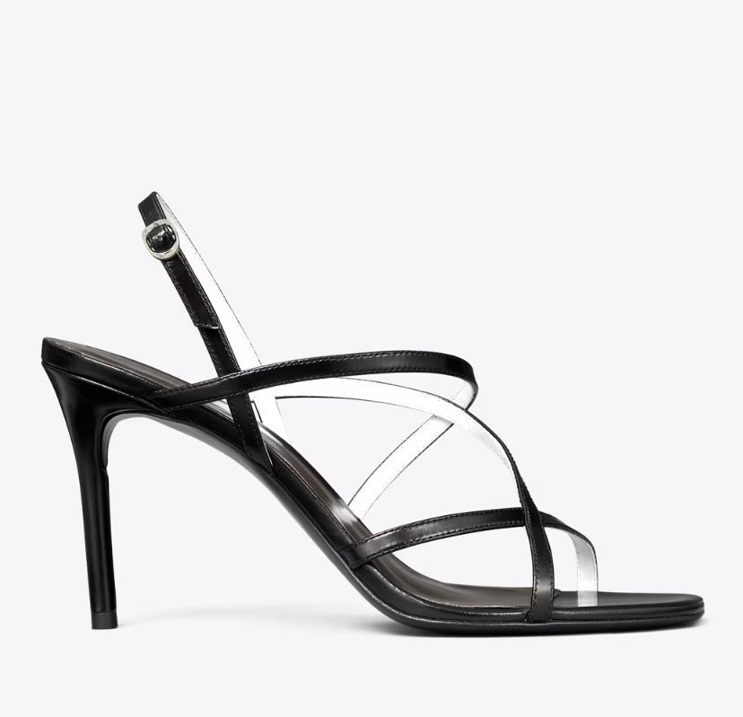 TORY BURCH MULTI-STRAP HEELED SANDAL  -  perfect black