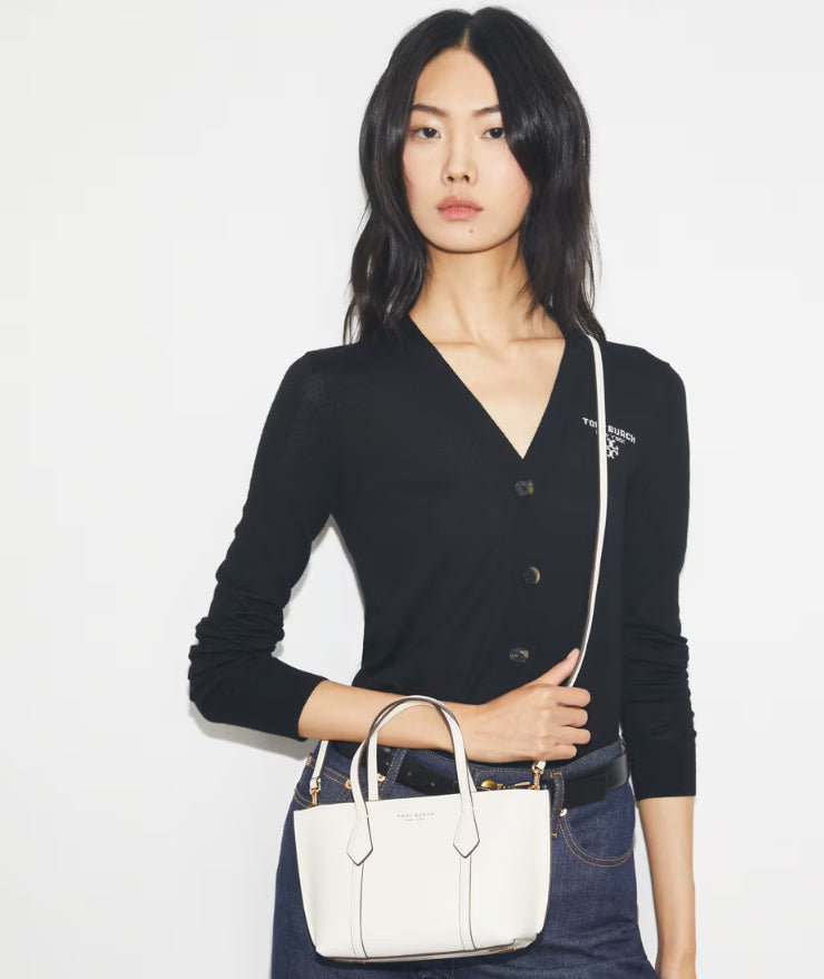 TORY BURCH MINI PERRY TOTE - WARM WHITE