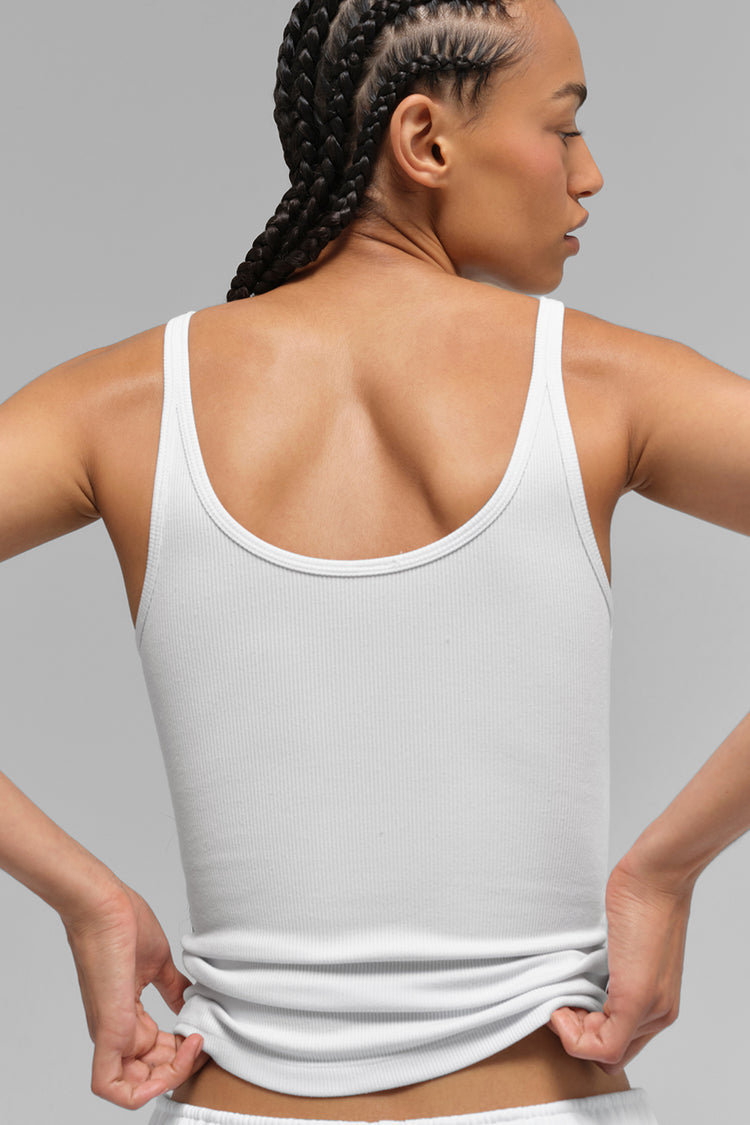 Alo Yoga Ribbed Prosper Tank - White – Kanadadan Kapına