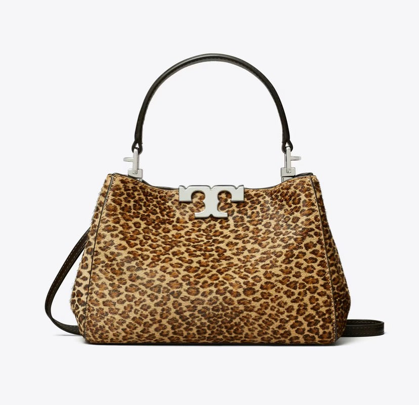 TORY BURCH MINI ELEANOR CALF HAIR SATCHEL BAG   -  multi