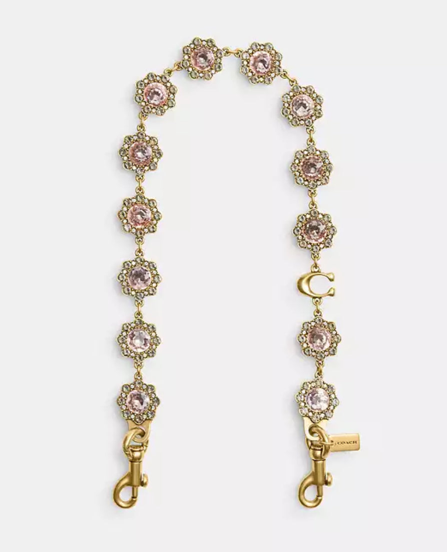 Coach Short Jewelry Chain Strap Brass/Yellow Multi