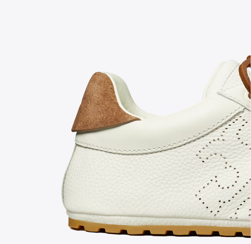 TORY BURCH FIELD SNEAKER - Blanc / White Mocha / Gingerbread Brown