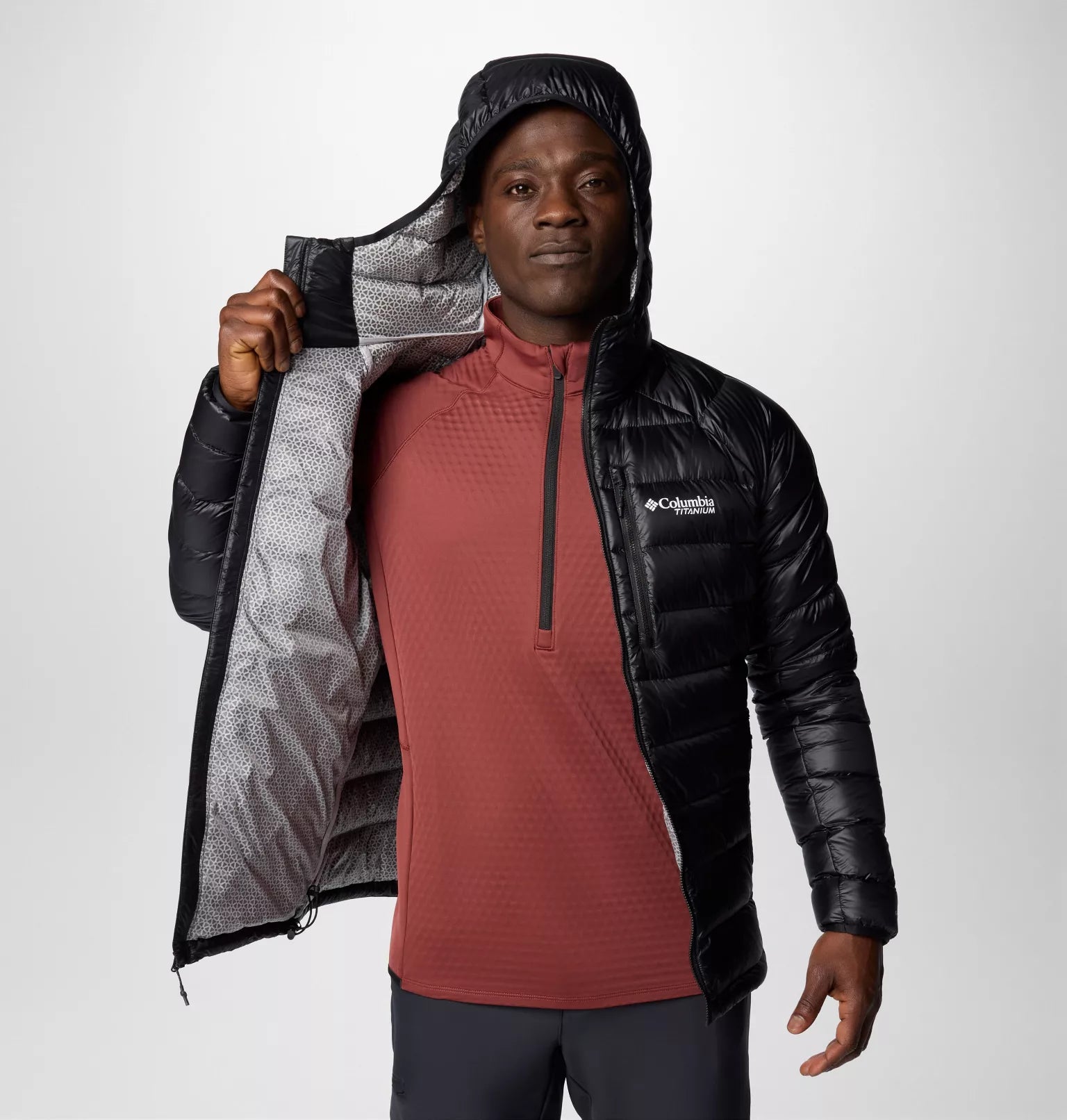 Columbia Men's Arctic Crest™ Down Hooded Jacket - Black