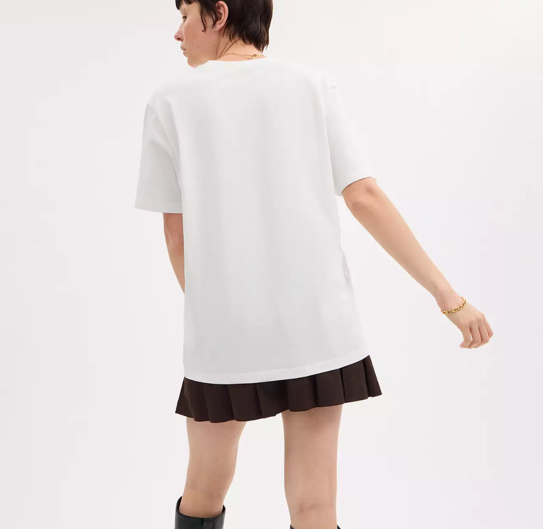 Coach Signature T Shirt In Organic Cotton  - White